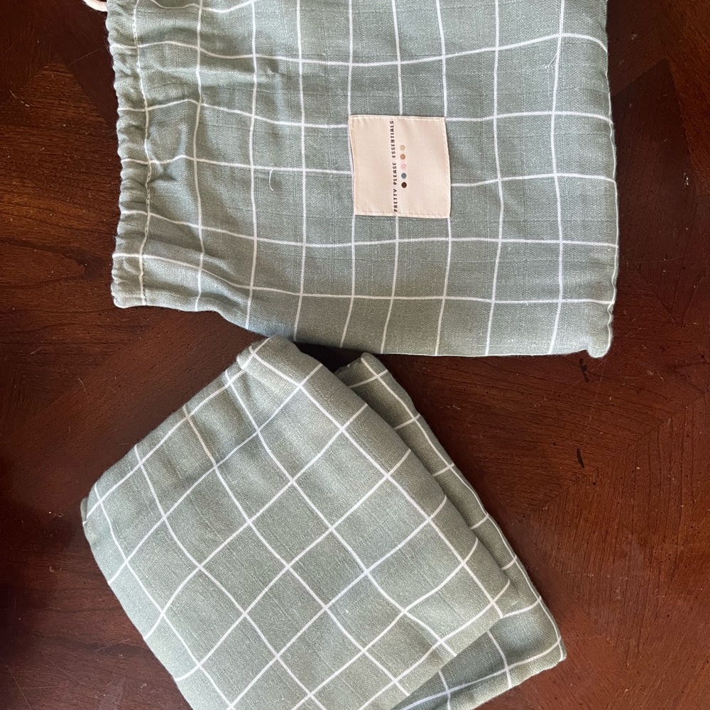 Newborn Sage Green Muslin Swaddle Blanket